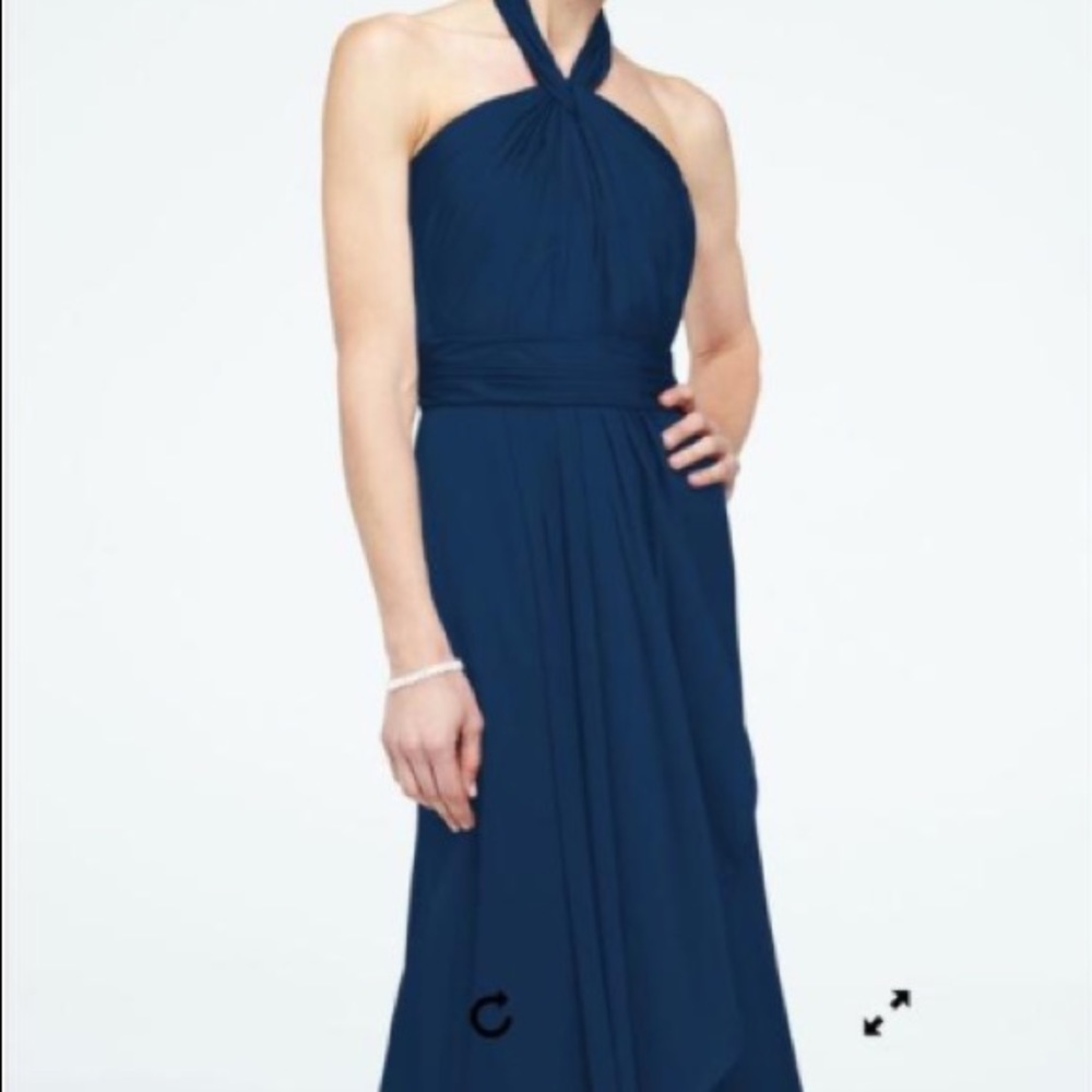 Long Matte Charmeuse Dress with Y Neckline.